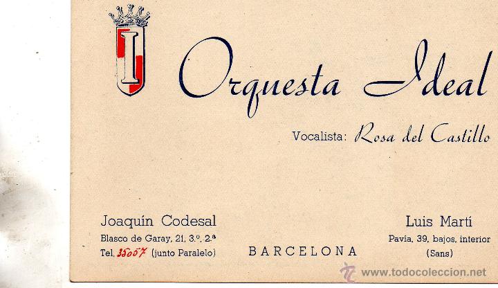 Postales: barcelona. orquesta ideal. rosa del castillo - Foto 2