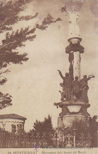 Postkarten: Montserrat, monumento a los heroes del Bruch, editor: Huecograbado Mumbr&uacute;, circulada tardiamente