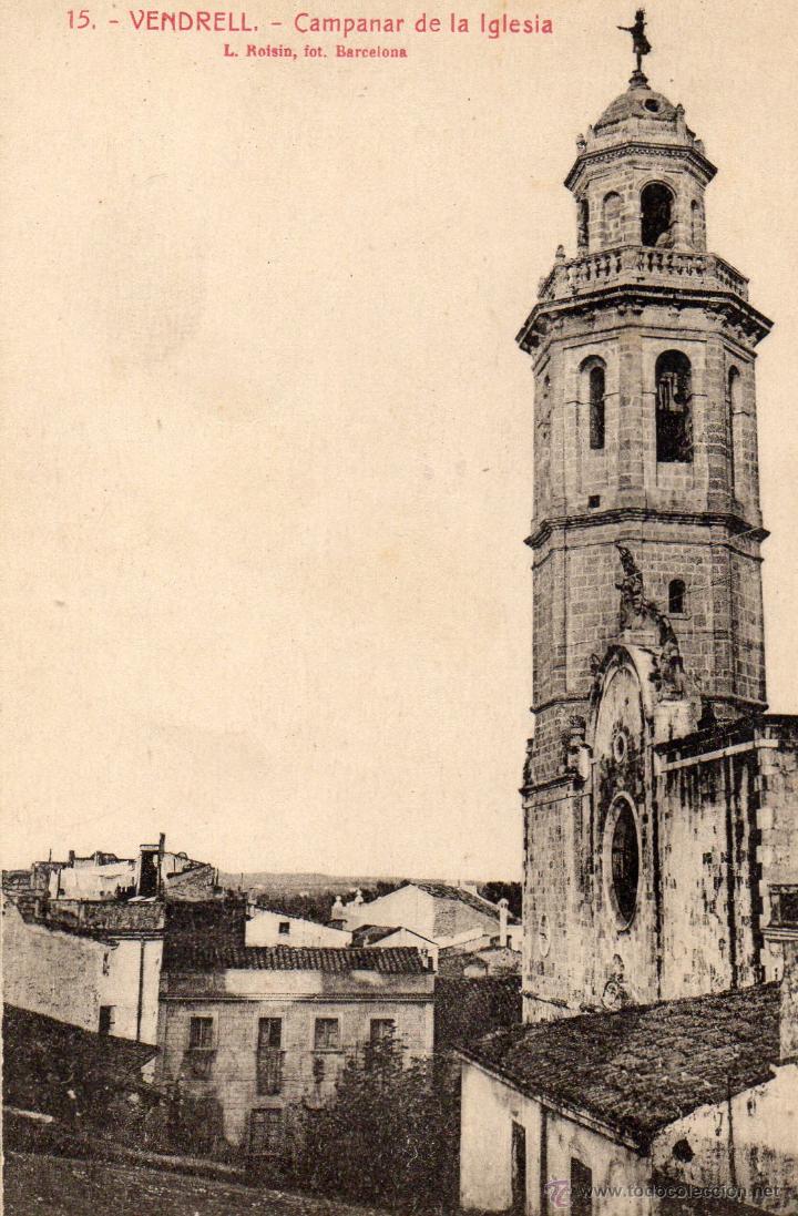 Postkarten: vendrell. 15 campanar de la iglesia. roisin