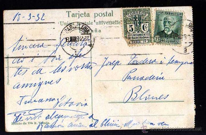 Postales: Tossa. Costa brava. cap de Tossa. Circulada 1932. - Foto 2