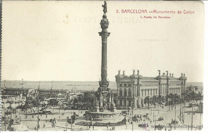 Postales: BARCELONA MONUMENTO A COLON SIN ESCRIBIR - Foto 1