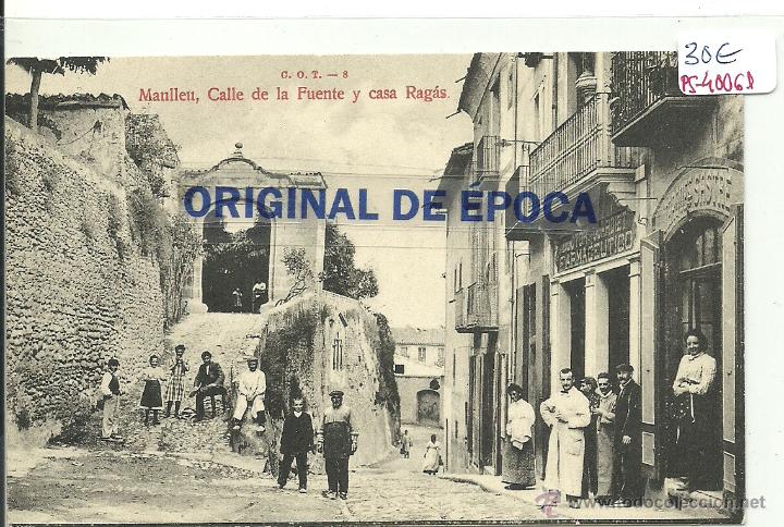 Postkarten: (PS-40061)POSTAL DE MANLLEU-CALLE DE LA FUENTE Y CASA RAGAS