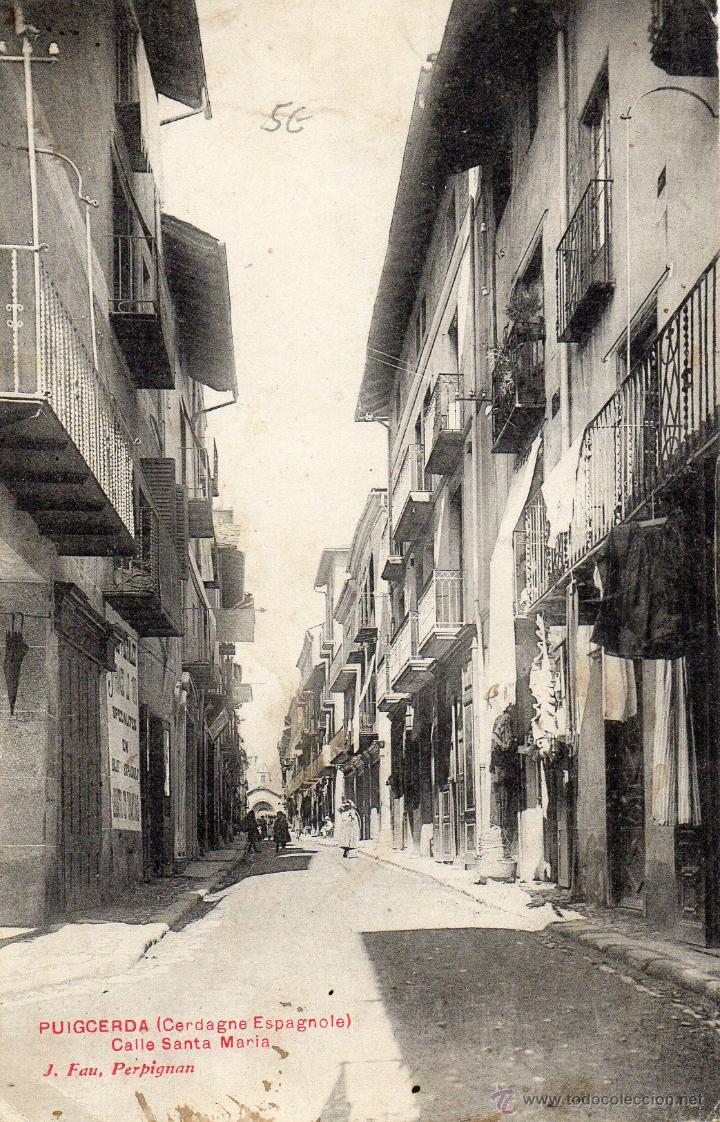 Postales: puigcerda. calle santa maria. j. fau