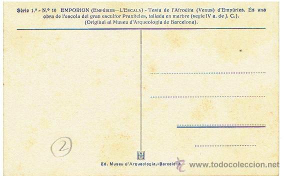 Postales: ANTIGUA POSTAL, EMP&Uacute;RIES L`ESCALA - Foto 2