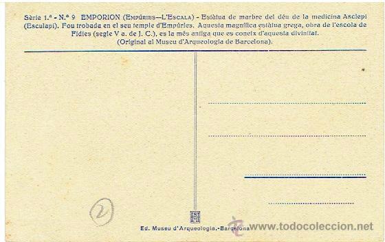 Postales: ANTIGUA POSTAL, EMP&Uacute;RIES L`ESCALA - Foto 2