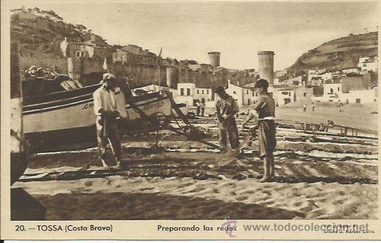 Postales: TOSSA COSTA BRAVA, PREPARANDO LAS REDES. - Foto 1