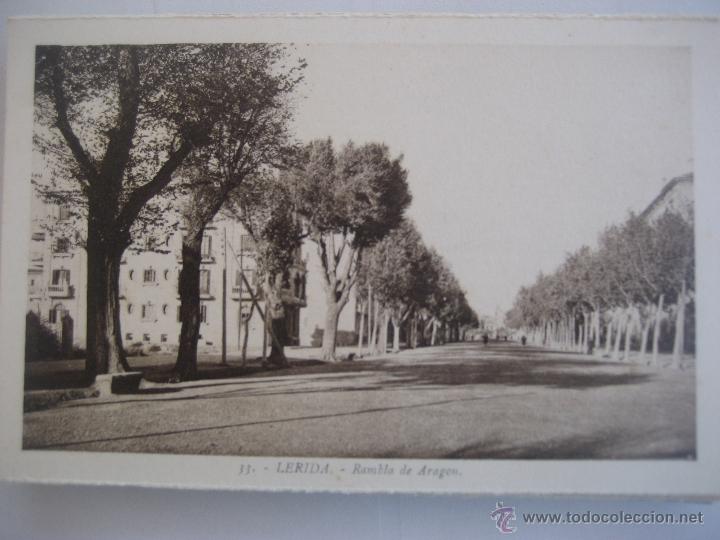 Postales: Lerida. N&ordf; 33. Rambla de Aragon. L. Roisin. Postal sin circular