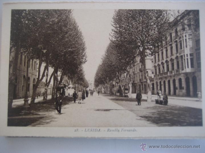 Postales: Lerida. n&ordm; 28. Rambla Fernando. Postal sin circular