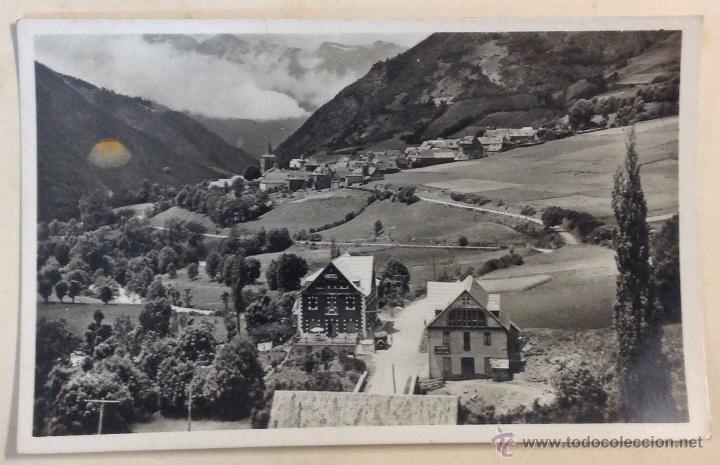 Postales: VALLE DE ARAN. SALARD&Uacute;. HOTELES LA CREU Y GESSA AL FONDO.