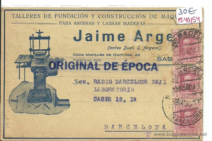 Postkarten: (PS-40154)POSTAL DE SABADELL-TALLERES DE FUNDICION DE JAIME ARGEMI