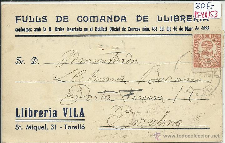 Postkarten: (PS-40153)POSTAL DE TORELLO-LIBRERIA VILA