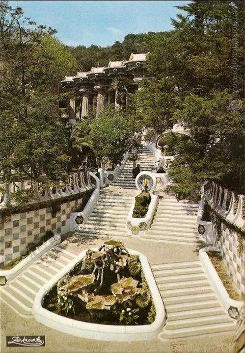 Postales: POSTAL PARQUE G&Uuml;ELL,  BARCELONA, SIN CIRCULAR - Foto 1