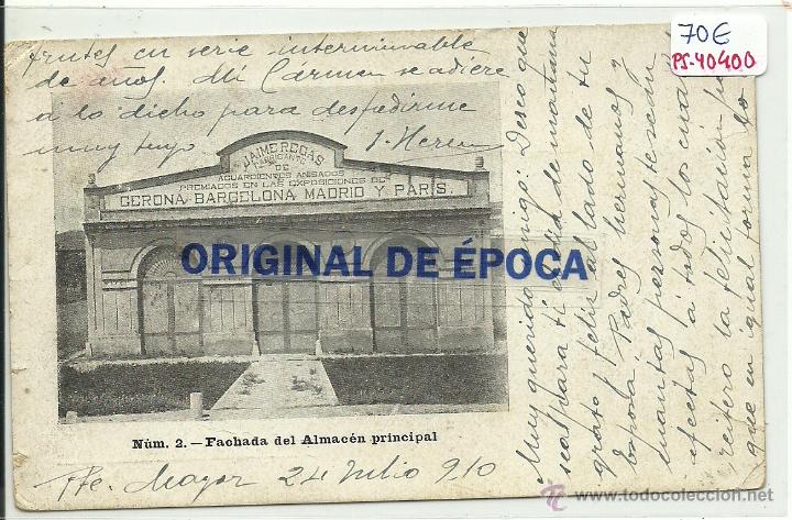 Postcards: (PS-40400)POSTAL DE GERONA-FABRICA DE LICORES Y ANISADOS DE JAIME REGAS.FACHADA ALMACEN PRINCIPAL