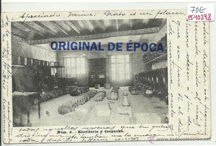 Postcards: (PS-40398)POSTAL DE GERONA-FABRICA DE LICORES Y ANISADOS DE JAIME REGAS.ESCRITORIO Y DESPACHO