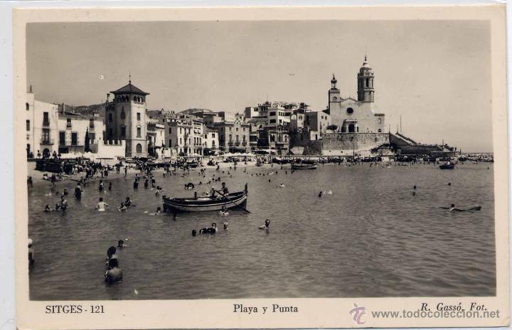 Postales: SITGES (BARCELONA).- PLAYA Y PUNTA. - Foto 1
