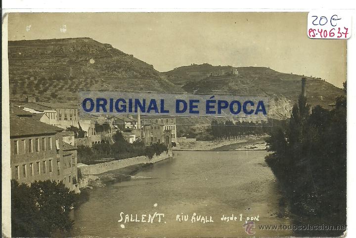 Postkarten: (PS-40637)POSTAL FOTOGRAFICA DE SALLENT-RIU AVALL DESDE L&acute;PONT