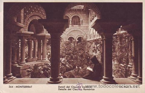Postales: MONTSERRAT. Detall del Claustre Ram&agrave;nic. Detalle del Claustro Rom&aacute;nico. Fot. Ripol.