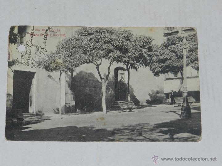 Postkarten: N 10 LERIDA - PLAZA DE LA LIBERTAD - TIENE UN AGUJERO DE FICHERO