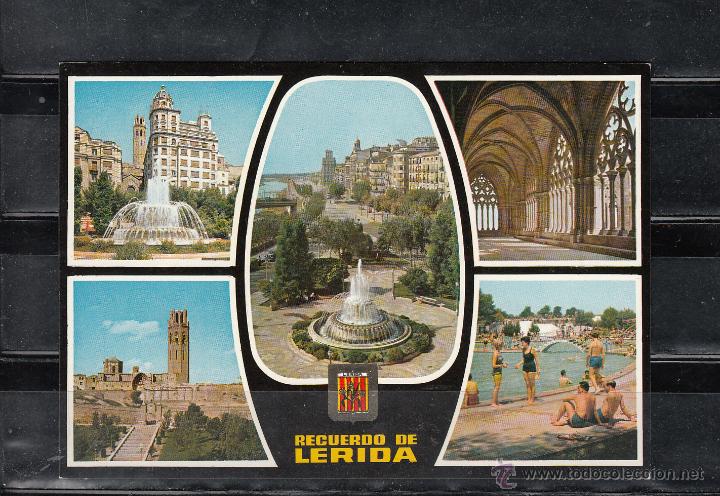 Postales: N&ordm; 1788 LERIDA. SURTIDOR-SEO ANTIGUA. CLAUSTRO. PLAZA DEL GOBIERNO CIVIL. PISCINAS