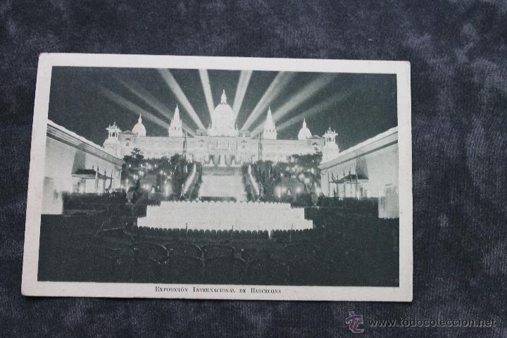 Postales: POSTAL PALACIO NACIONAL NOCTURNO EXPOSICION UNIVERSAL 1929 PUBLICIDAD, CIA NACIONAL DE HILADURAS