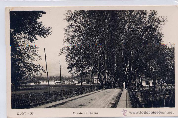 Postales: OLOT (GERONA).- PUENTE DE HIERRO - Foto 1