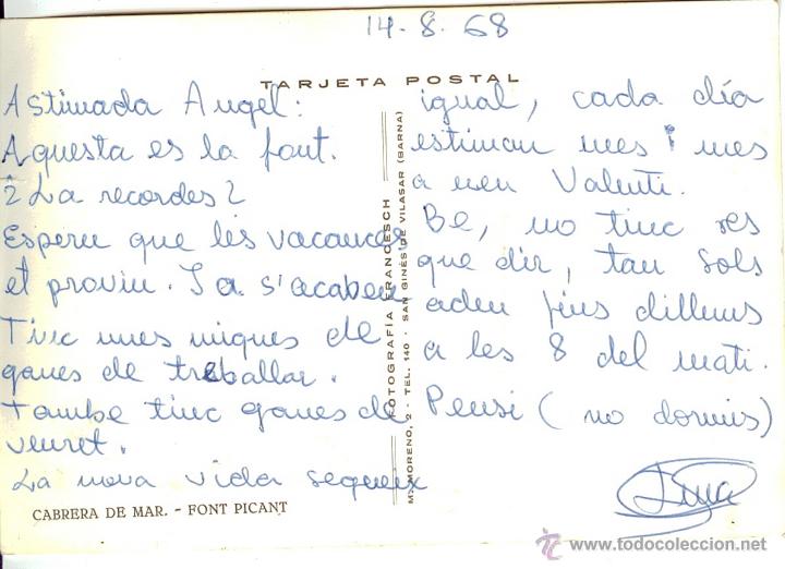 Postales: Cabrera de Mar - Maresme - Postal Font Picant - Foto 2