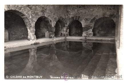 Postales: CALDAS DE MONTBUY - TERMAS ROMANAS - N&ordm; 5 - ED FOTO BAUCELLS - A&Ntilde;OS 40/50 - NUEVA -