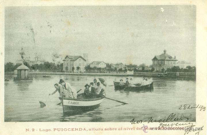 Postales: PUIGCERD&Aacute;. LAGO. CIRCULADA EN 1903. - Foto 1