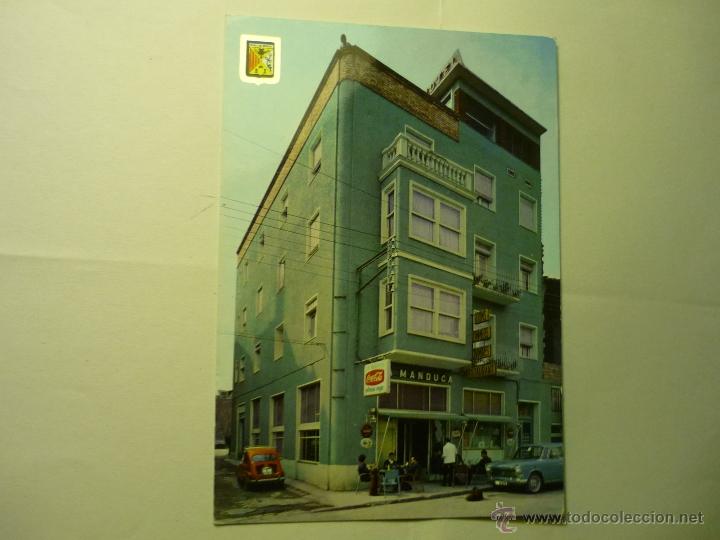 Postales: POSTAL POBLA DE SEGUR.-HOSTAL LA MANDUCA.--COCHES SEAT