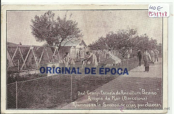 Postkarten: (PS-41918)POSTAL DE ARENYS DE MAR-REAL GRANJA ESCUELA DE AVICULTURA PARAISO.ALUMNOS EN LA SECCION DE