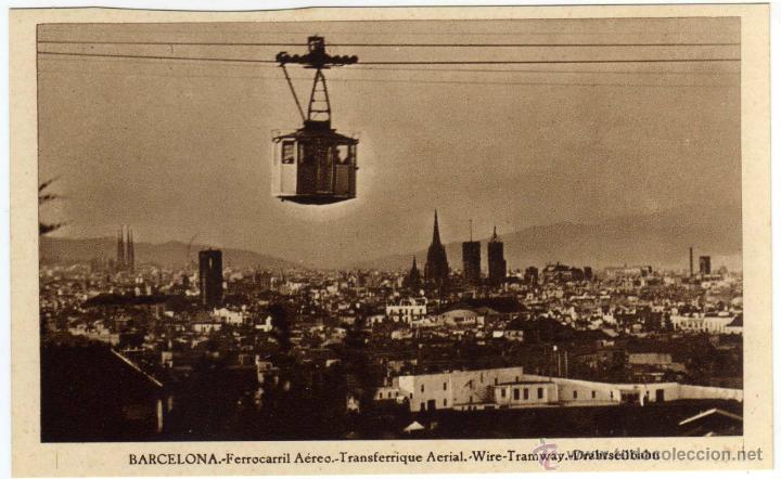 Postales: POSTAL BARCELONA - FERROCARRIL AEREO - Foto 1