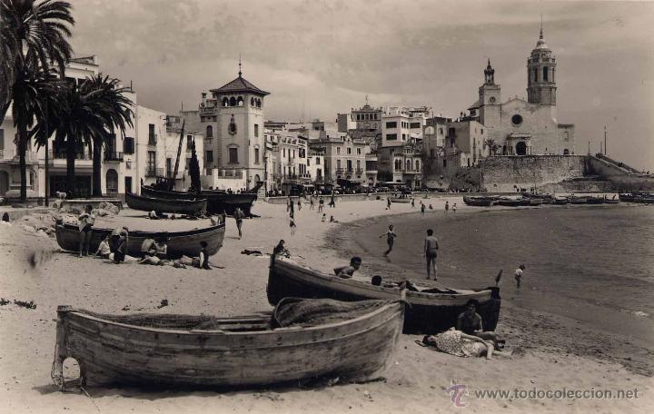 Postales: SITGES (BARCELONA).- PLAYA DE ORO - Foto 1