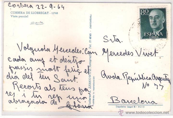 Postales: POSTAL DE CORBERA DE LLOBREGAT . - Foto 2