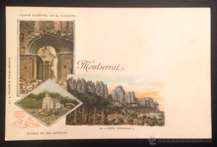 Postcards: MONTSERRAT. ROCA FORADADA, CAPILLA SAN JERONIMO, ... (LIT. M. PUJADAS, N&ordm; 9.)