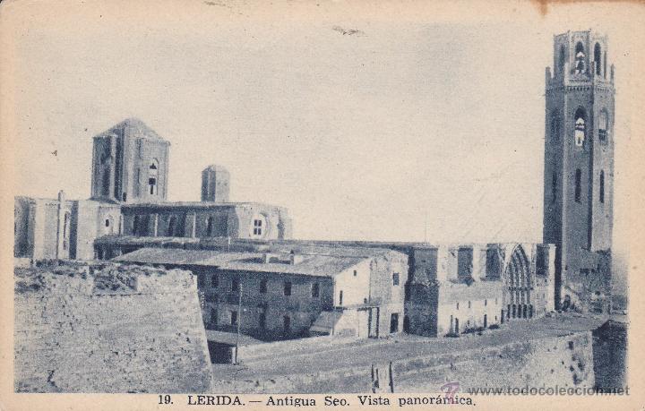 Postales: 19 Lerida Antigua Seo Vista panor&aacute;mica Montserratino (sin circular)