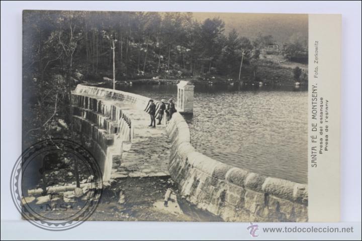 Postais: Antigua Postal Fotogr&aacute;fica Animada - Santa F&eacute; de Montseny. Presa del Estanque - Sin Circular