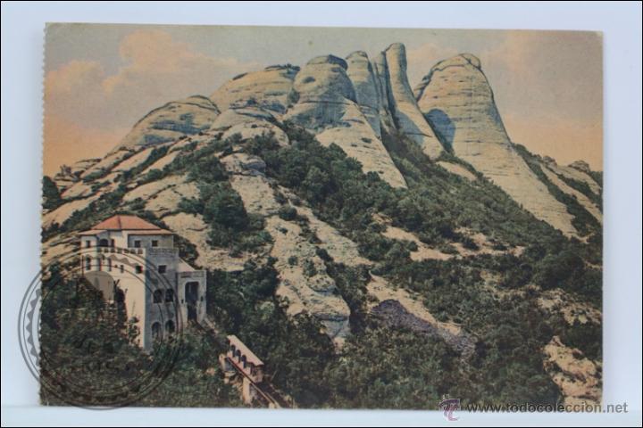 Postais: Antigua Postal - Funicular de Montserrat a St. Joan. N&ordm; 9. Estaci&oacute;n y Capilla S. Juan y Rocas...