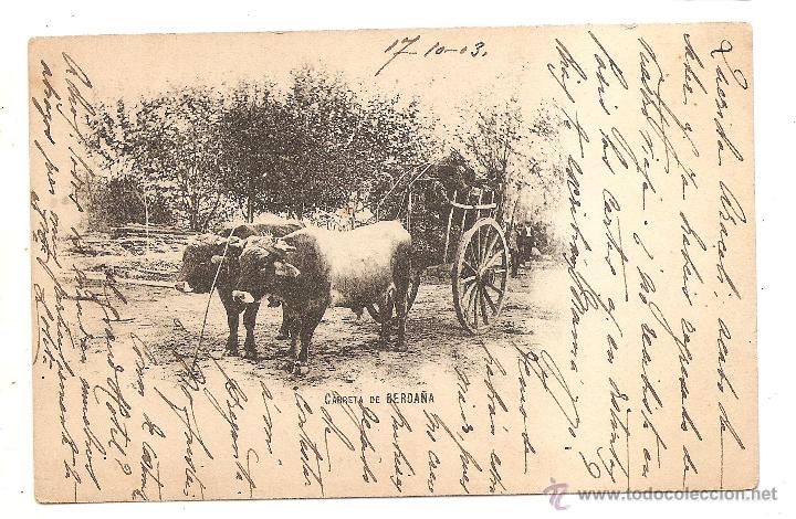 Postales: POSTAL CARRETA DE CERDA&Ntilde;A &ndash; DORSO SIN DIVIDIR