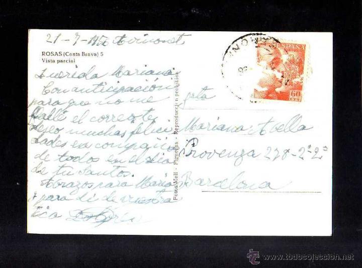 Postales: Antigua postal de Rosas. - Foto 2