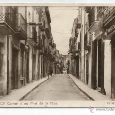 Postales: HOSTALRICH .- CARRER D'EN PRAT DA LA RIBA .- CLIXE FRIGOLA .- CIRCULADA 1936