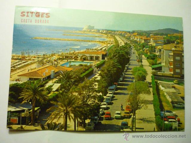 Postales: postal sitges .-escrita playa de oro .-paseo maritimo - Foto 1