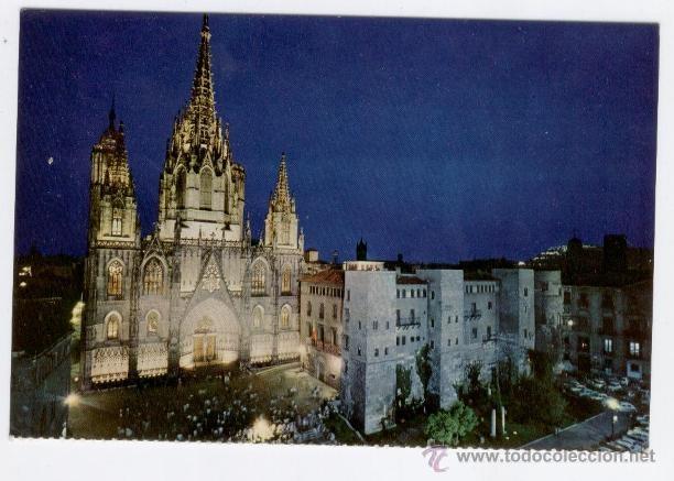 Postales: BARCELONA - LA CATEDRAL DE NOCHE - Foto 1