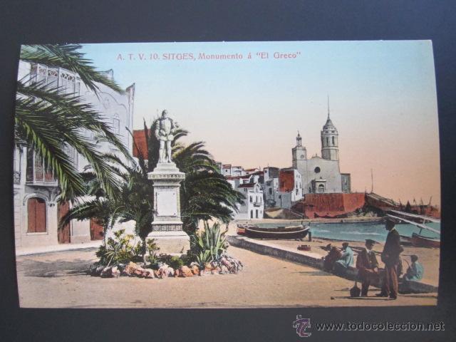 Postales: POSTAL BARCELONA, SITGES. MONUMENTO A EL GRECO - Foto 1