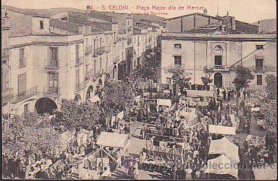 Postais: POSTAL  SANT CELONI PLA&Ccedil;A MAJOR DIA DE MERCAT