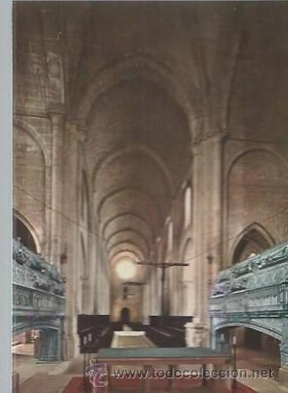 Cartoline: REAL MONASTERIO DE POBLET N&ordm; 46, IGLESIA NAVE CENTRAL DESDE EL ALTAR S. XII, EDS. DEL MONASTERIO