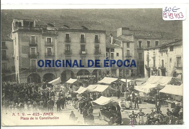 Postcards: (PS-43403)POSTAL DE AMER-PLAZA DE LA CONSTITUCION.MERCADO.A.T.V.4123