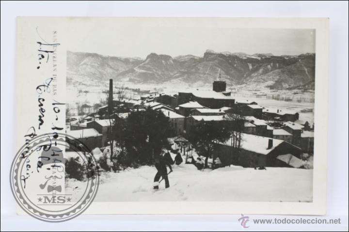Postais: Antigua Postal Fotogr&aacute;fica - San Esteban de Bas. Vista Parcial - Nieve - Escrita, A&ntilde;o 1944