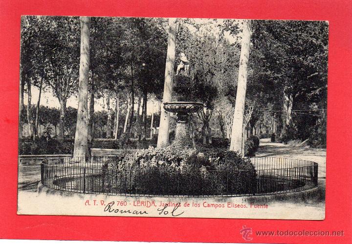 Postales: lerida. atv 760. jardines campos eliseos