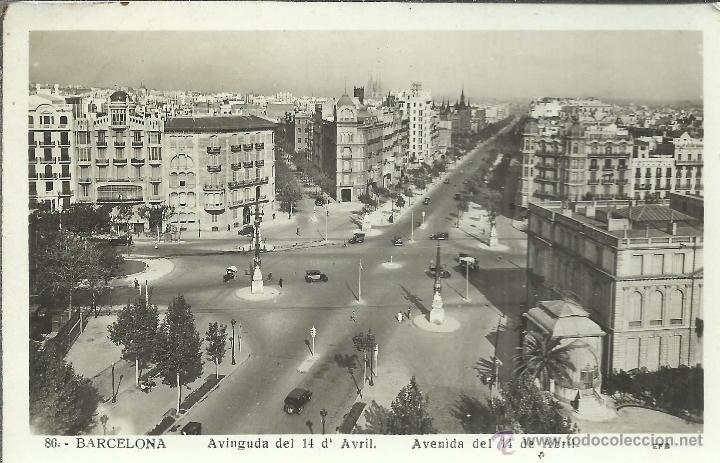 Postales: BARCELONA AVDA 14 DE ABRIL ESCRITA - Foto 1
