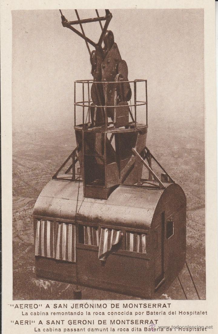 Postkarten: N&ordm; 23056 POSTAL A&Eacute;REO A SAN JERONIMO DE MONTSERRAT LA CABINA REMONTANDO LA ROCA
